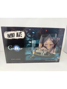 Dept 56 Fright Ave Coraline The Pink Palace Apartments 3pc Set 6015607 Halloween